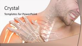  Presentation with shoulder pain - Audience pleasing slide set consisting of bone disorders - digital composite of highlighted shoulder backdrop and a sky blue colored foreground