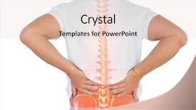  Presentation with back pain - Amazing PPT theme having bone disorders - digital composite of highlighted spine backdrop and a lemonade colored foreground