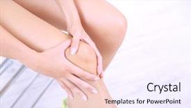  Presentation with bone - Slide set having bone disorders - girl with sore foot background and a sky blue colored foreground