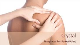  Presentation with shoulder - Colorful PPT theme enhanced with bone disorders - man receiving massage on back backdrop and a coral colored foreground