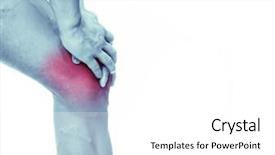  Presentation with knee pain - Amazing PPT theme having bone disorders - man with knee in pain backdrop and a white colored foreground