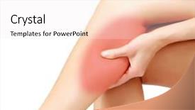  Presentation with leg pain - Audience pleasing presentation design consisting of bone disorders - pain in a leg woman backdrop and a sky blue colored foreground