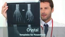  Presentation with fracture bone - Presentation theme having bone fracture - doctor looking at x-ray background and a tawny brown colored foreground