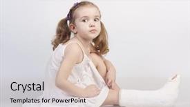  Presentation with fracture bone - PPT layouts enhanced with bone fracture - little girl injured with broken background and a lemonade colored foreground