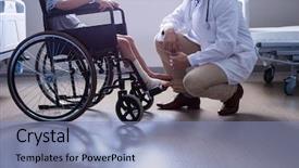  Presentation with fracture bone - Beautiful theme featuring bone fracture - male doctor interacting with child backdrop and a light blue colored foreground