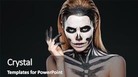  Presentation with black woman - Colorful slide deck enhanced with bone fracture - portrait of young woman backdrop and a black colored foreground