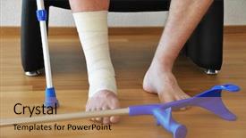  Presentation with bone - Beautiful presentation theme featuring bone health - bandage on the leg backdrop and a coral colored foreground