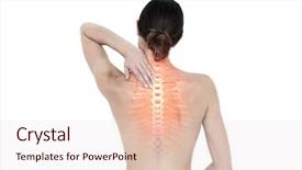  Presentation with back pain - Slide deck featuring bone health - digital composite of highlighted back background and a lemonade colored foreground