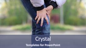  Presentation with leg pain - Presentation theme enhanced with bone health - senior woman suffering from pain background and a ocean colored foreground