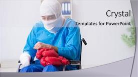  Presentation with fight two boxer boxing - Beautiful presentation featuring bone loss - injured boxer recovering in hospital backdrop and a light gray colored foreground