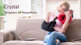  Presentation with woman sport - Slides with bone loss - woman injured during sport game background and a sky blue colored foreground