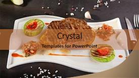  Presentation with foods - Slide set featuring bone marrow - grilled foods - bbq pork background and a red colored foreground