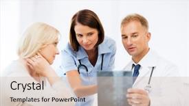  Presentation with radiology - Colorful presentation design enhanced with computer-generated image of abstract fractal colorful ball backdrop and a wine colored foreground