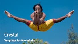  Presentation with indian art - PPT layouts featuring bone tissue - kalari warrior jumping kalarippayat indian background and a teal colored foreground