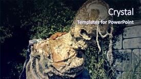  Presentation with spooky halloween graveyard dark - Presentation theme consisting of fishing on the mountain river background and a  colored foreground.