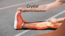  Presentation with stretching - Beautiful theme featuring bone yard - low section of athlete stretching backdrop and a coral colored foreground