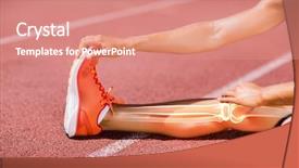  Presentation with bone - Colorful presentation design enhanced with bone yard - low section of female athlete backdrop and a coral colored foreground