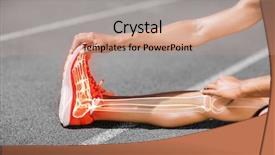 Presentation with stretching - Presentation design featuring bone yard - low section of female athlete background and a coral colored foreground