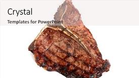  Presentation with bone marrow stem cells - Theme having bonew - cooked t-bone steak set background and a lemonade colored foreground