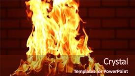  Presentation with brick wall - Cool new presentation theme with bonfire at night on brick backdrop and a  colored foreground