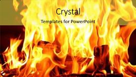  Presentation with brick wall - Presentation theme enhanced with bonfire at night on brick background and a  colored foreground