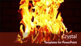  Presentation with brick wall - PPT layouts featuring bonfire at night on brick background and a  colored foreground