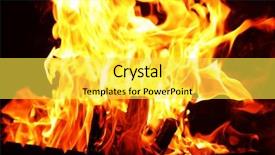  Presentation with brick wall - PPT layouts enhanced with bonfire at night on brick background and a  colored foreground