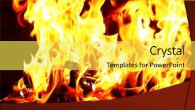  Presentation with bonfire - Slides having bonfire at night on brick background and a  colored foreground