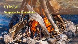  Presentation with beautiful nature - Beautiful PPT layouts featuring bonfire-burning-bright-sunny-day backdrop and a tawny brown colored foreground