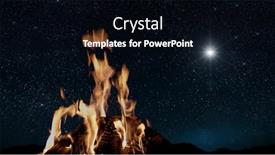  Presentation with bonfire - PPT theme featuring bonfire-burns-at-night-against background and a black colored foreground