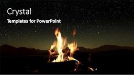  Presentation with bonfire - Presentation theme enhanced with bonfire-burns-at-night-against background and a black colored foreground