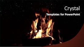  Presentation with bonfire - PPT layouts featuring bonfire-burns-at-night-against background and a black colored foreground