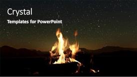  Presentation with bonfire - Presentation theme consisting of bonfire-burns-at-night-against background and a black colored foreground
