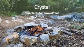  Presentation with bonfire - Presentation enhanced with bonfire in a mediterranean forest background and a tawny brown colored foreground