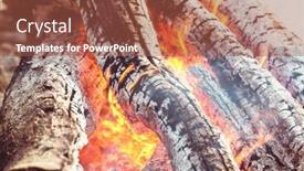  Presentation with bonfire - Audience pleasing PPT theme consisting of bonfire-in-the-fores backdrop and a red colored foreground