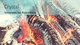  Presentation with bonfire - Slide set having bonfire-in-the-fores background and a light blue colored foreground