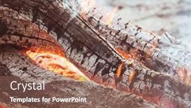  Presentation with bonfire - Presentation theme consisting of bonfire-in-the-fores background and a violet colored foreground