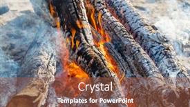  Presentation with bonfire - PPT theme consisting of bonfire-in-the-fores background and a tawny brown colored foreground