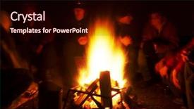  Presentation with campfire - Audience pleasing PPT theme consisting of  backdrop and a  colored foreground