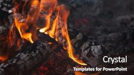  Presentation with christmas fireplace log fire burns - Slides with bonfire night design - fireplace with burning firewood background and a wine colored foreground