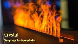  Presentation with gas - Beautiful theme featuring bonfire night design - flame line from gas fireplace backdrop and a tawny brown colored foreground