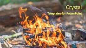  Presentation with bonfire - Presentation theme enhanced with bonfire-or-campfire-orange-flame background and a tawny brown colored foreground