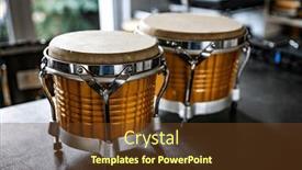 Presentation with musical instrument - Presentation theme having bongos-drums-in-recording-studio background and a tawny brown colored foreground