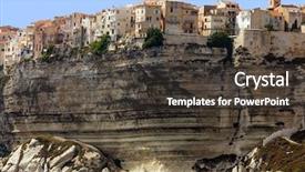  Presentation with cliff - Amazing PPT layouts having bonifacio-ancient-city-on-limestone backdrop and a dark gray colored foreground