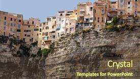  Presentation with cliff - Presentation featuring bonifacio-city-on-cliff-corsica background and a tawny brown colored foreground