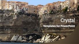  Presentation with cliff - Beautiful presentation featuring bonifacio-old-city-on-cliff backdrop and a tawny brown colored foreground