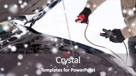  Presentation with isp network cables closeup - Colorful PPT theme enhanced with bonnet with starter cables backdrop and a dark gray colored foreground