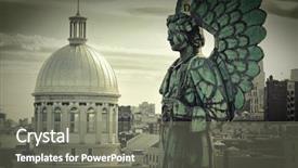  Presentation with angel - PPT layouts consisting of bonsecours market in old background and a gray colored foreground