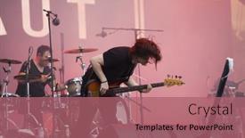  Presentation with rock band - Colorful slide set enhanced with bontida-romania-july-17-2016 backdrop and a coral colored foreground