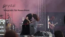  Presentation with rock band - Audience pleasing PPT theme consisting of bontida-romania-july-17-2016 backdrop and a coral colored foreground